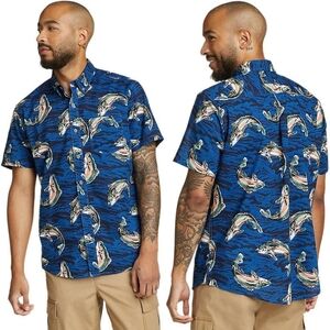 Eddie Bauer • Trout Print Button-Down